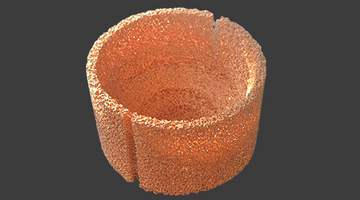 100×100×100 mm integrated foam copper block developed in 2012